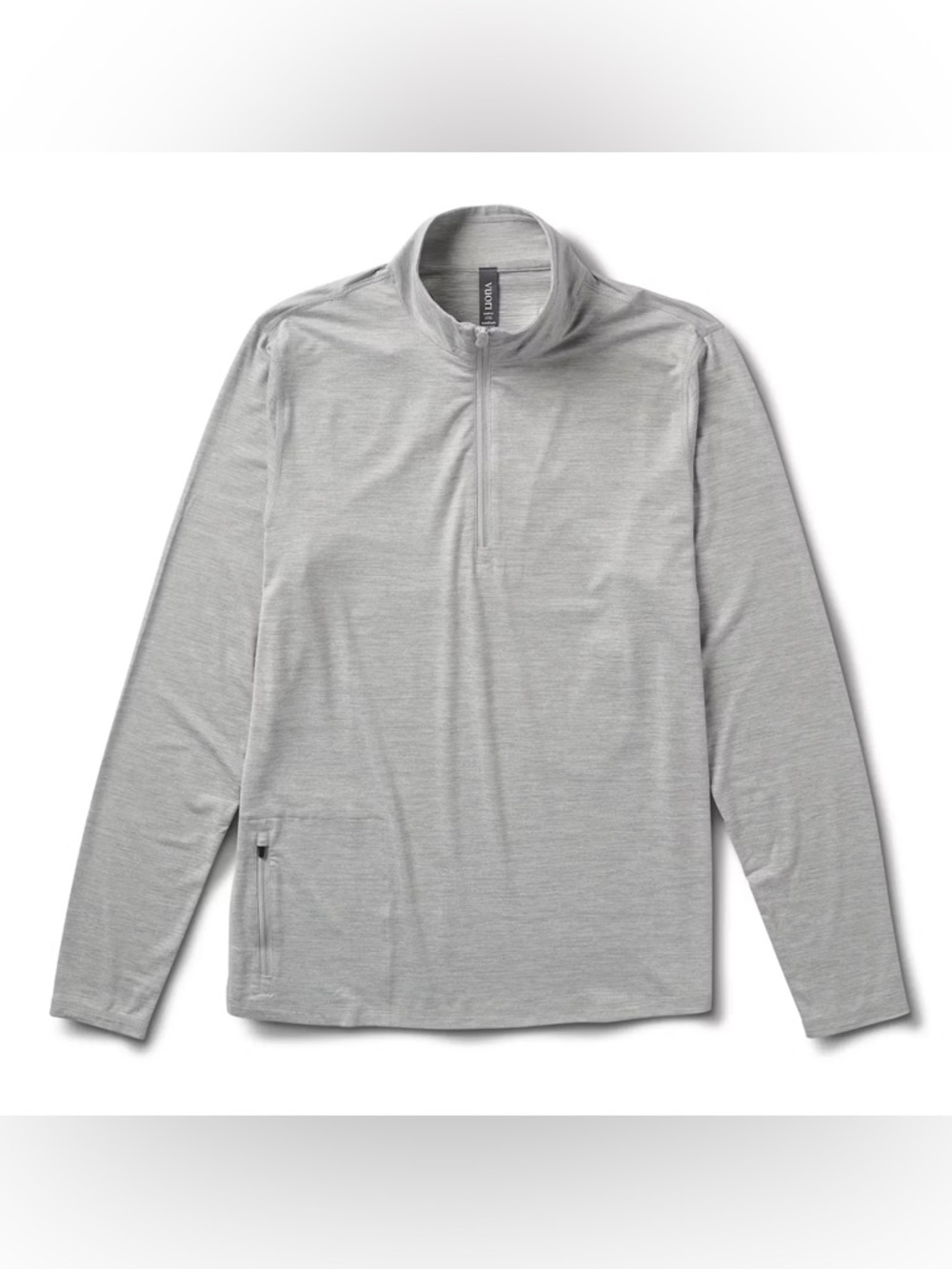 Vuori | Ease Performance Half Zip 2.0 | Large | Light Heather Gray